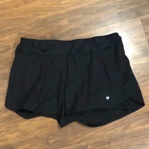 black athletic shorts